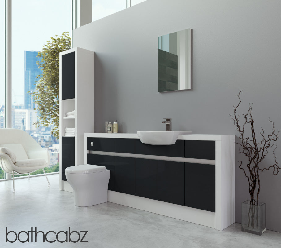 SIDONA WHITE MATT BASE & TALL UNIT BATHROOM FITTED FURNITURE