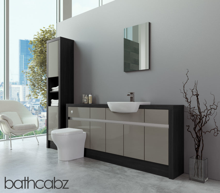 SIDONA HACIENDA BLACK BASE & TALL UNIT BATHROOM FITTED FURNITURE