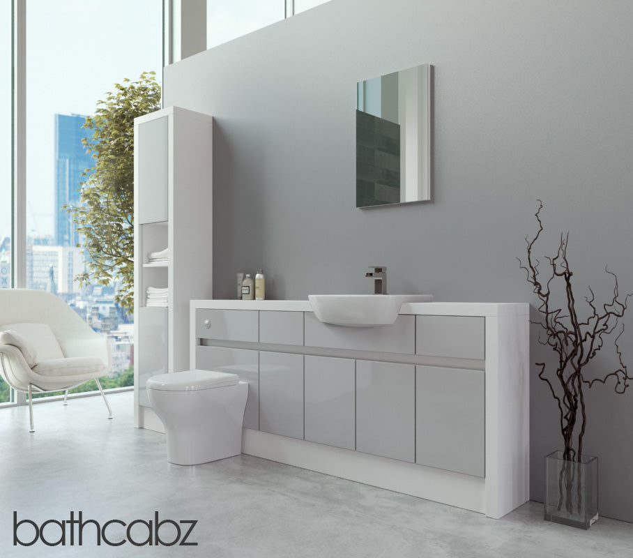 SIDONA WHITE MATT BASE & TALL UNIT BATHROOM FITTED FURNITURE