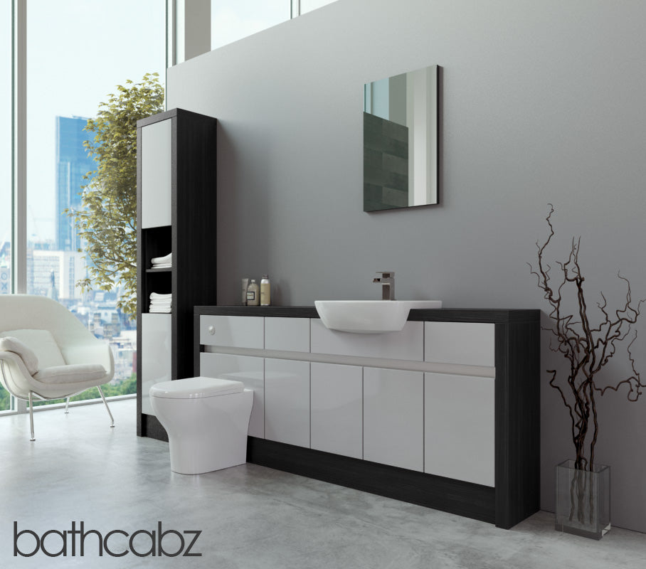 SIDONA HACIENDA BLACK BASE & TALL UNIT BATHROOM FITTED FURNITURE