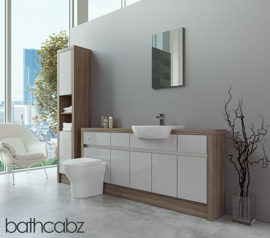 SIDONA DRIFTWOOD BASE & TALL UNIT BATHROOM FITTED FURNITURE