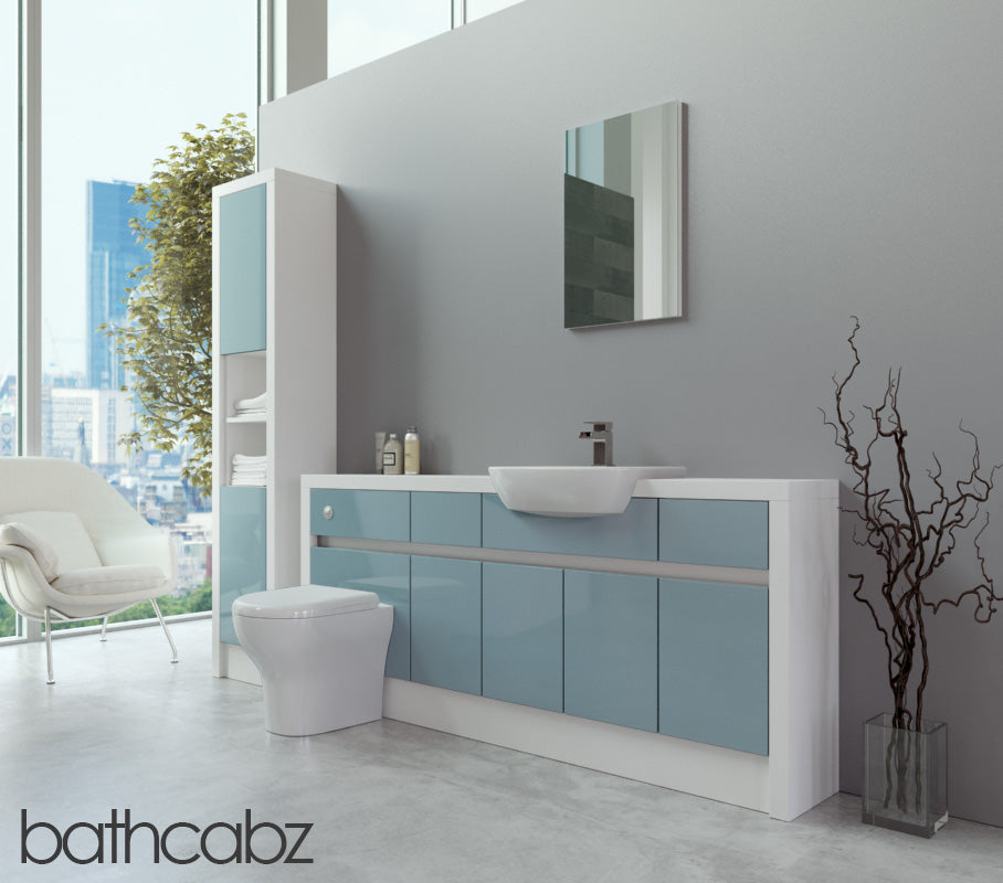 SIDONA WHITE MATT BASE & TALL UNIT BATHROOM FITTED FURNITURE