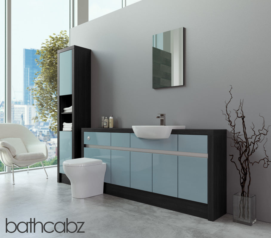 SIDONA HACIENDA BLACK BASE & TALL UNIT BATHROOM FITTED FURNITURE