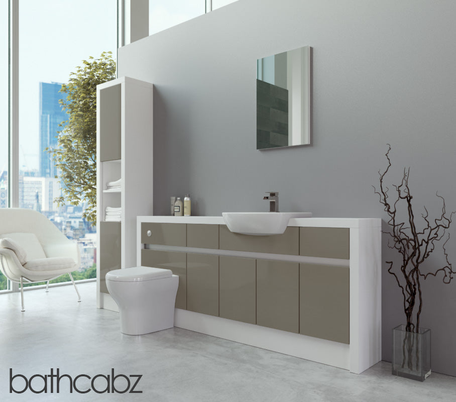 SIDONA WHITE MATT BASE & TALL UNIT BATHROOM FITTED FURNITURE