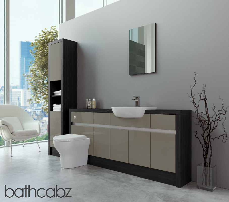 SIDONA HACIENDA BLACK BASE & TALL UNIT BATHROOM FITTED FURNITURE
