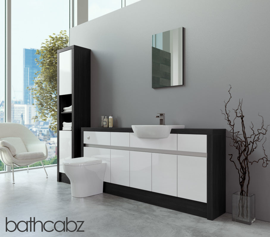 SIDONA HACIENDA BLACK BASE & TALL UNIT BATHROOM FITTED FURNITURE