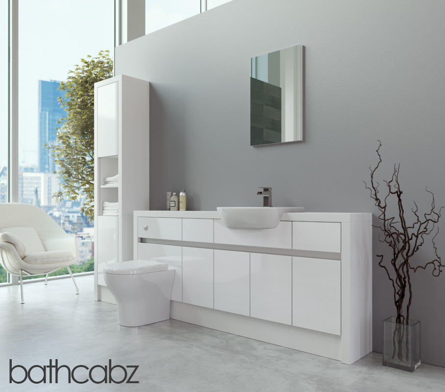 SIDONA WHITE MATT BASE & TALL UNIT BATHROOM FITTED FURNITURE