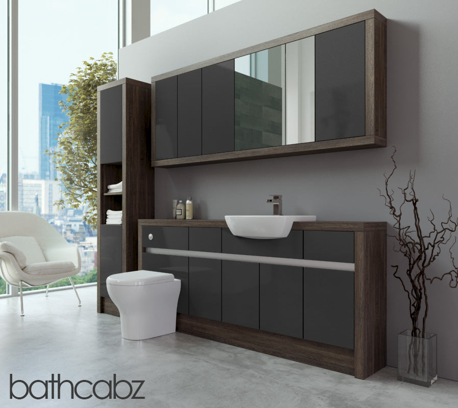 SIDONA MALI WENGE BASE, WALL & TALL UNIT BATHROOM FITTED FURNITURE