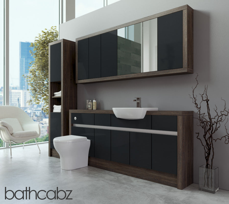 SIDONA MALI WENGE BASE, WALL & TALL UNIT BATHROOM FITTED FURNITURE