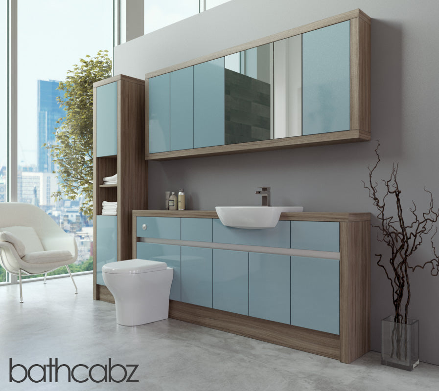 SIDONA DRIFTWOOD BASE, WALL & TALL UNIT BATHROOM FITTED FURNITURE