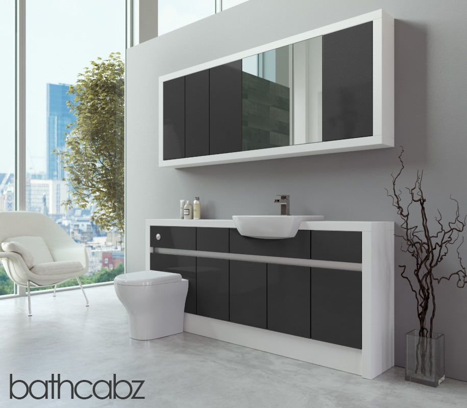SIDONA WHITE MATT BASE & WALL UNITS BATHROOM FITTED FURNITURE
