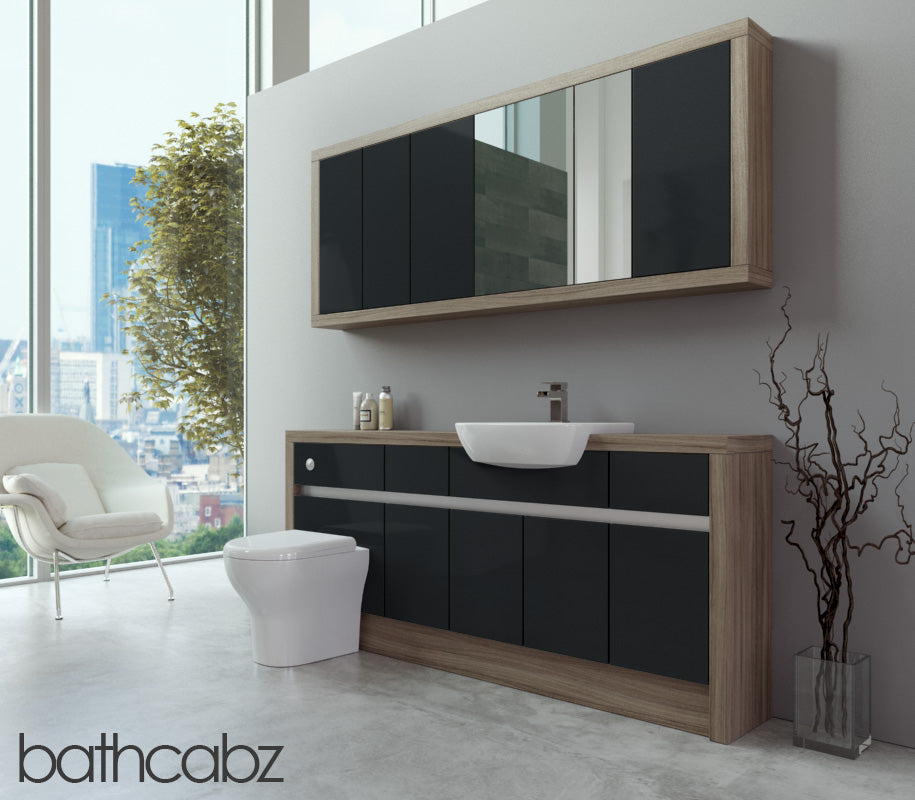 SIDONA DRIFTWOOD BASE & WALL UNITS BATHROOM FITTED FURNITURE