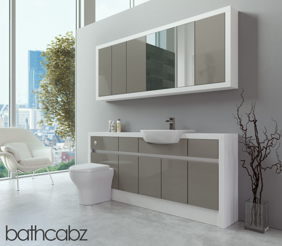 SIDONA WHITE MATT BASE & WALL UNITS BATHROOM FITTED FURNITURE