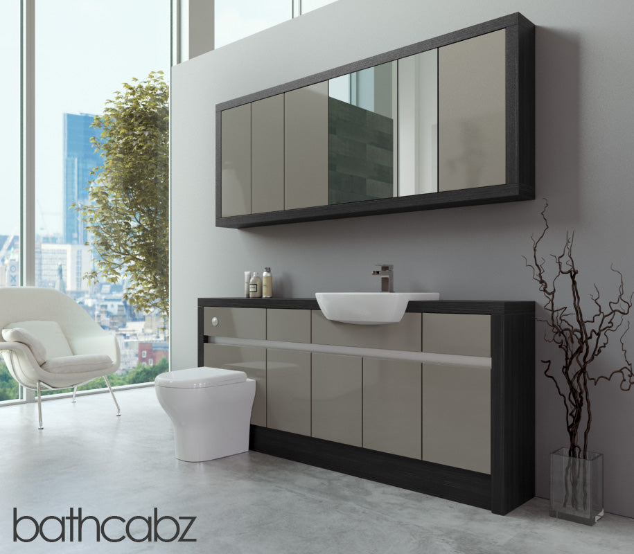SIDONA HACIENDA BLACK BASE & WALL UNITS BATHROOM FITTED FURNITURE
