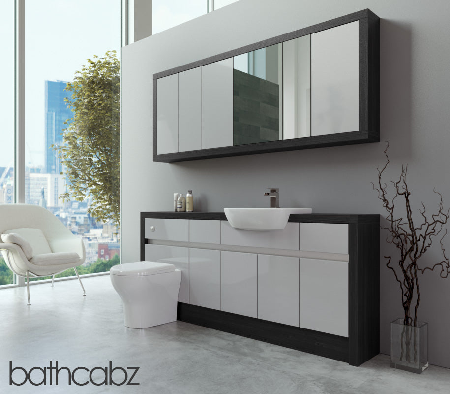 SIDONA HACIENDA BLACK BASE & WALL UNITS BATHROOM FITTED FURNITURE