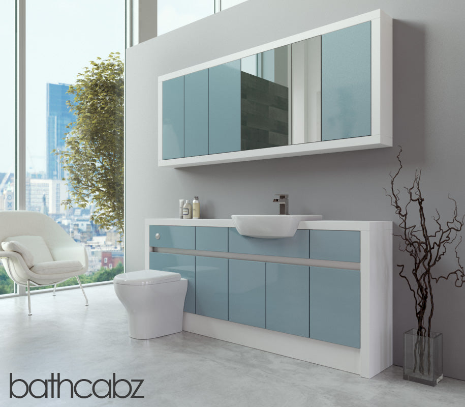 SIDONA WHITE MATT BASE & WALL UNITS BATHROOM FITTED FURNITURE