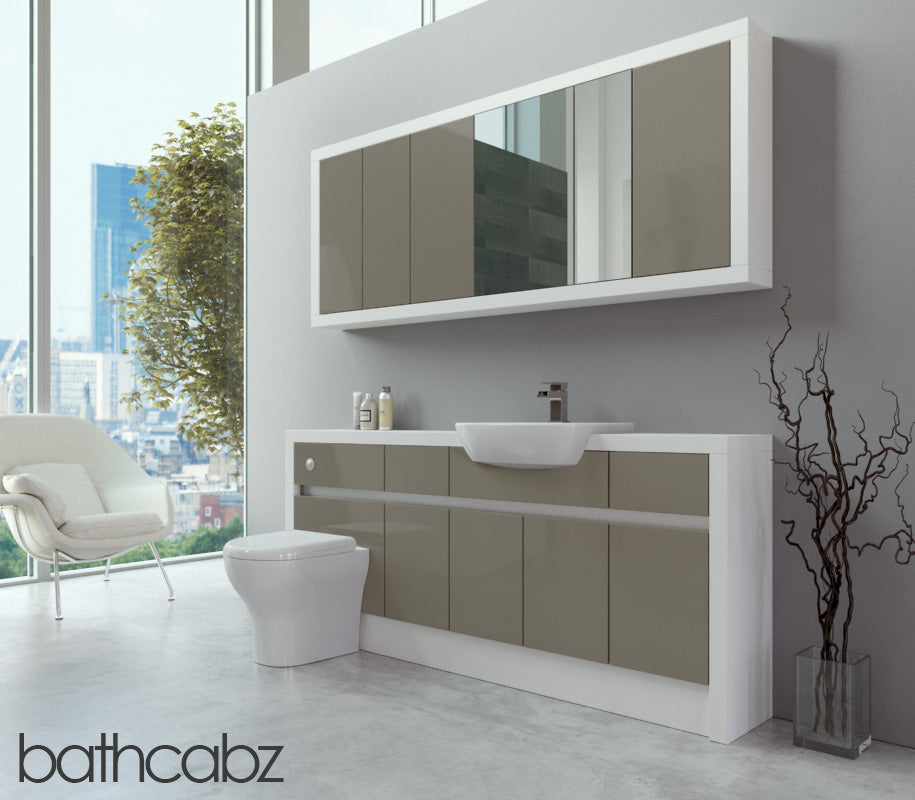 SIDONA WHITE MATT BASE & WALL UNITS BATHROOM FITTED FURNITURE