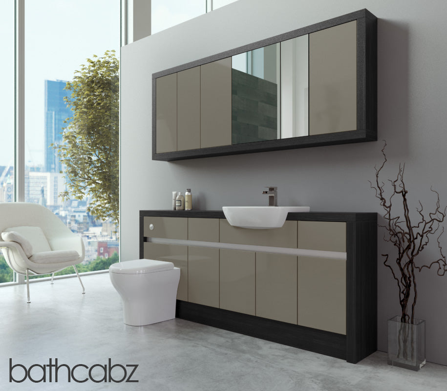 SIDONA HACIENDA BLACK BASE & WALL UNITS BATHROOM FITTED FURNITURE