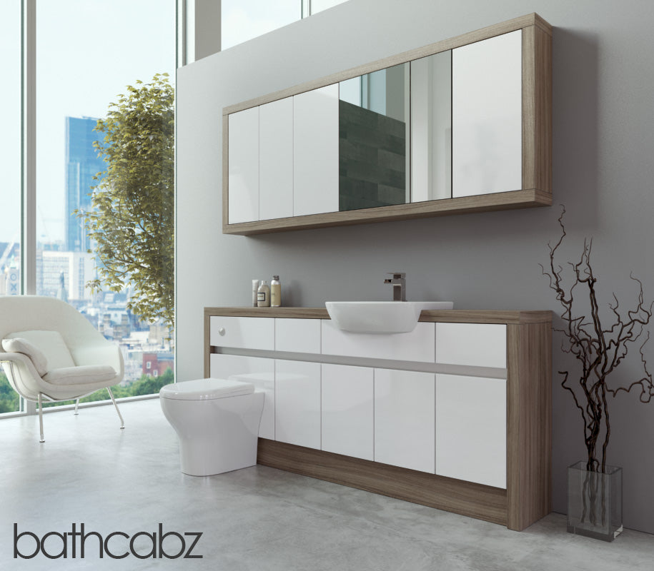 SIDONA DRIFTWOOD BASE & WALL UNITS BATHROOM FITTED FURNITURE