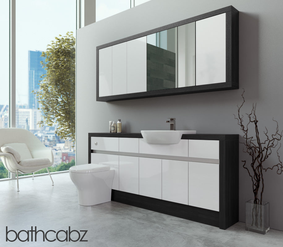 SIDONA HACIENDA BLACK BASE & WALL UNITS BATHROOM FITTED FURNITURE