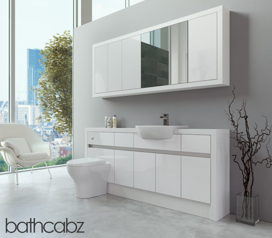 SIDONA WHITE MATT BASE & WALL UNITS BATHROOM FITTED FURNITURE