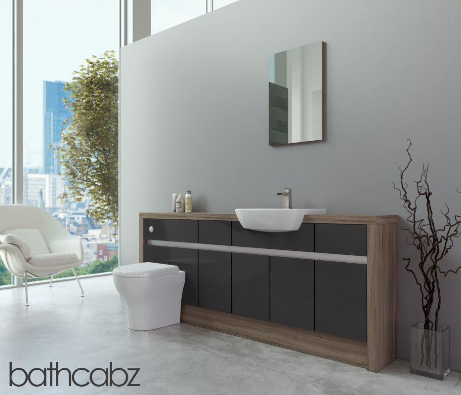SIDONA DRIFTWOOD BASE UNITS BATHROOM FITTED FURNITURE