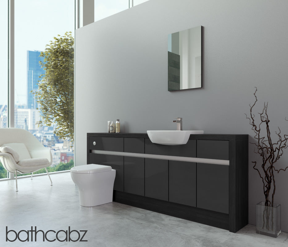SIDONA HACIENDA BLACK BASE UNITS BATHROOM FITTED FURNITURE
