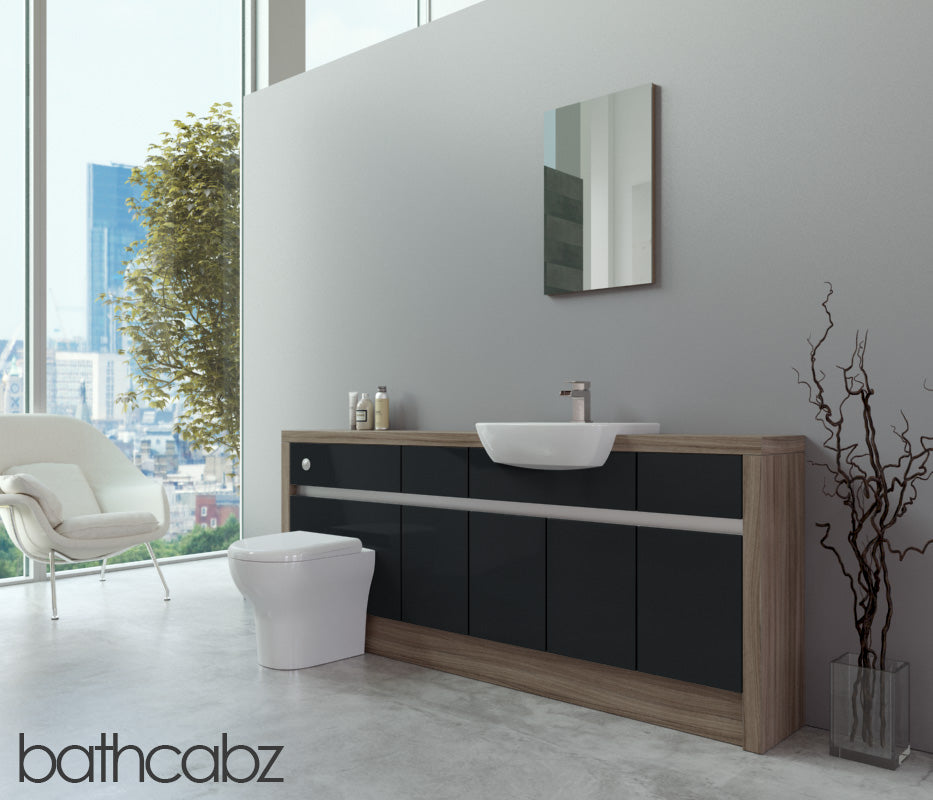 SIDONA DRIFTWOOD BASE UNITS BATHROOM FITTED FURNITURE