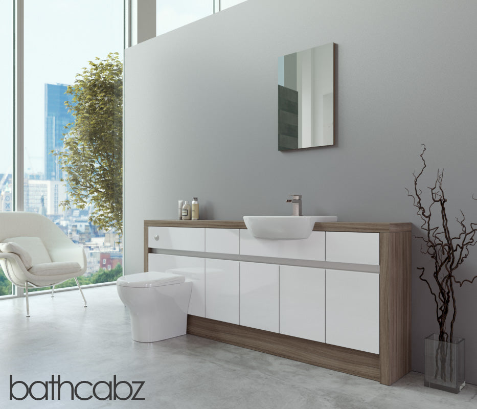 SIDONA DRIFTWOOD BASE UNITS BATHROOM FITTED FURNITURE