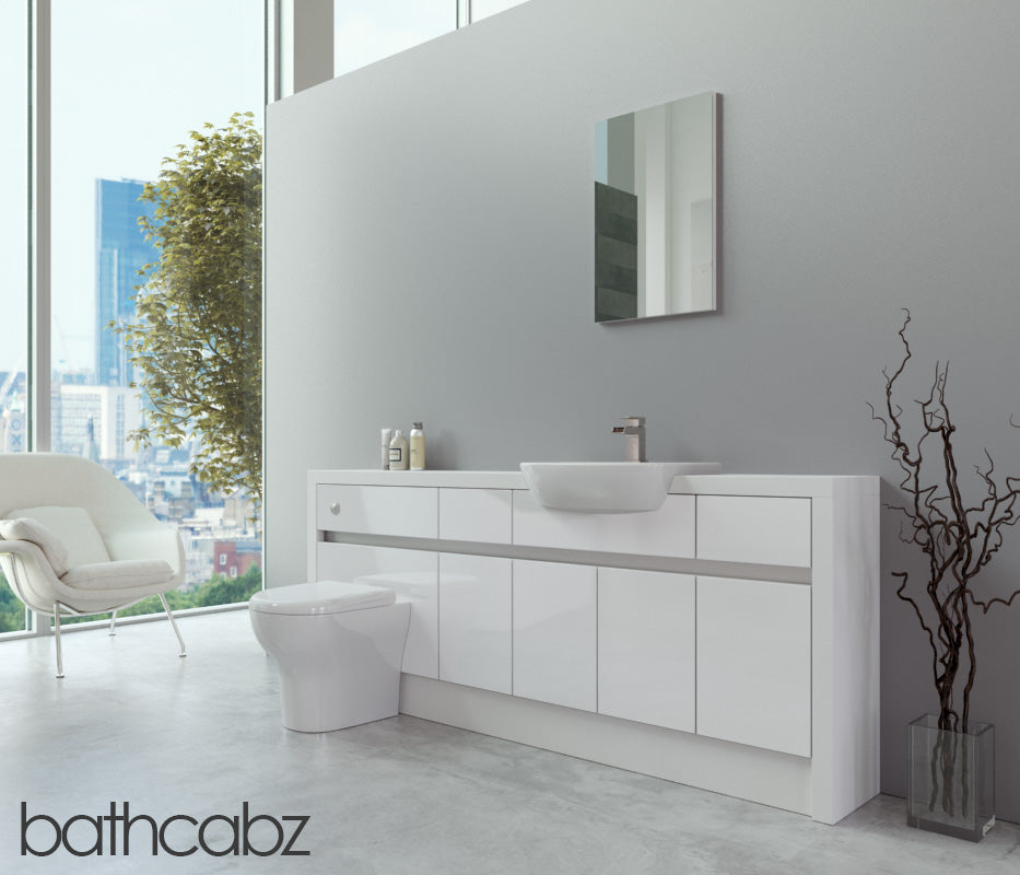 SIDONA WHITE MATT BASE UNITS BATHROOM FITTED FURNITURE