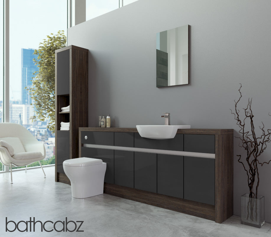 SIDONA MALI WENGE BASE & TALL UNIT BATHROOM FITTED FURNITURE