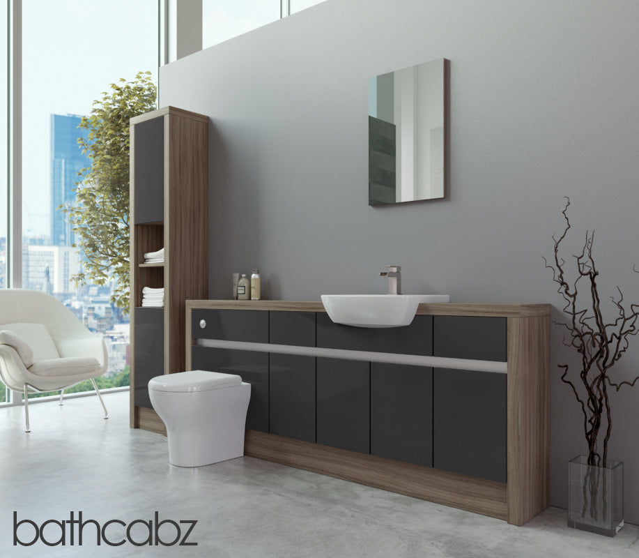 SIDONA DRIFTWOOD BASE & TALL UNIT BATHROOM FITTED FURNITURE