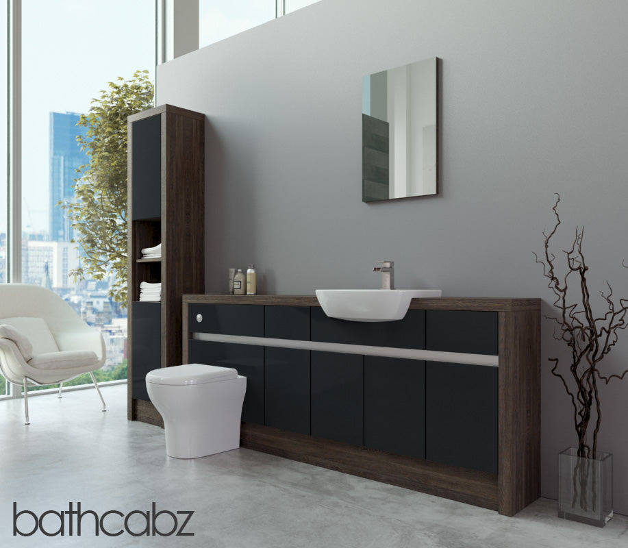 SIDONA MALI WENGE BASE & TALL UNIT BATHROOM FITTED FURNITURE