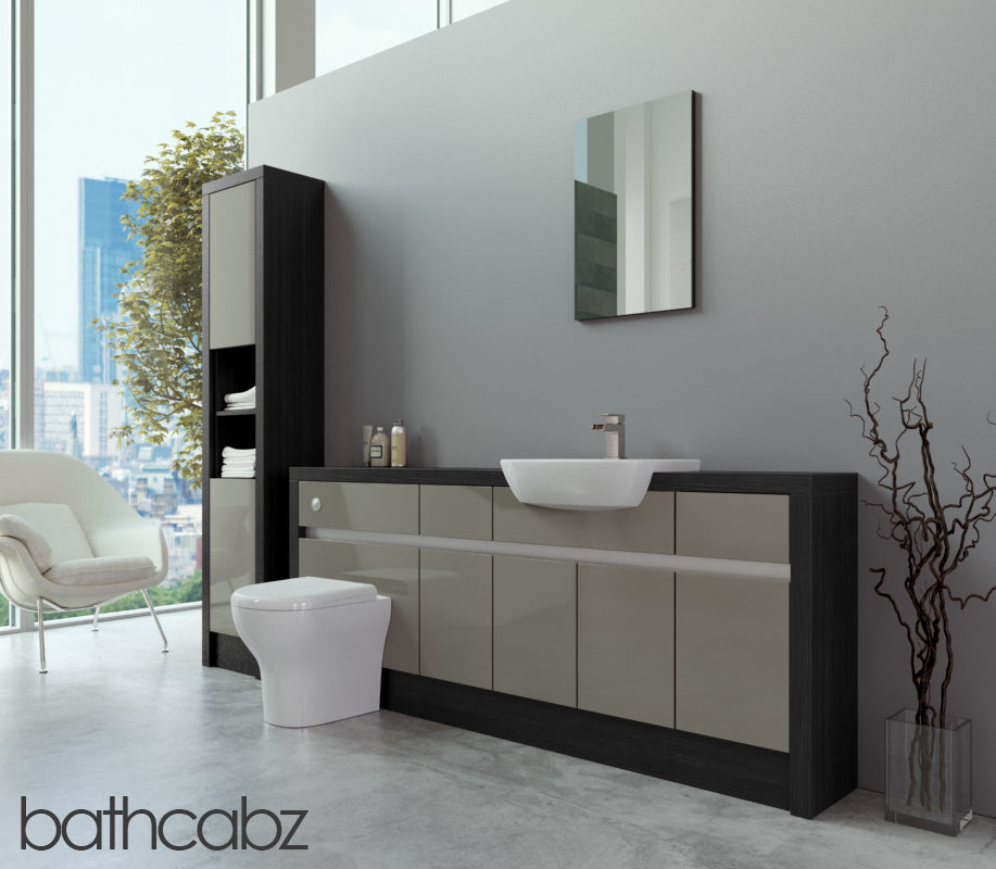 SIDONA HACIENDA BLACK BASE & TALL UNIT BATHROOM FITTED FURNITURE