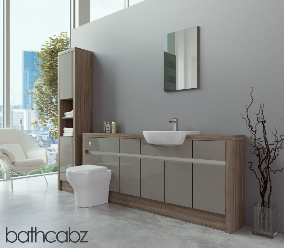 SIDONA DRIFTWOOD BASE & TALL UNIT BATHROOM FITTED FURNITURE
