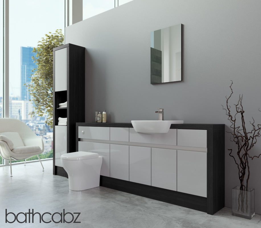 SIDONA HACIENDA BLACK BASE & TALL UNIT BATHROOM FITTED FURNITURE