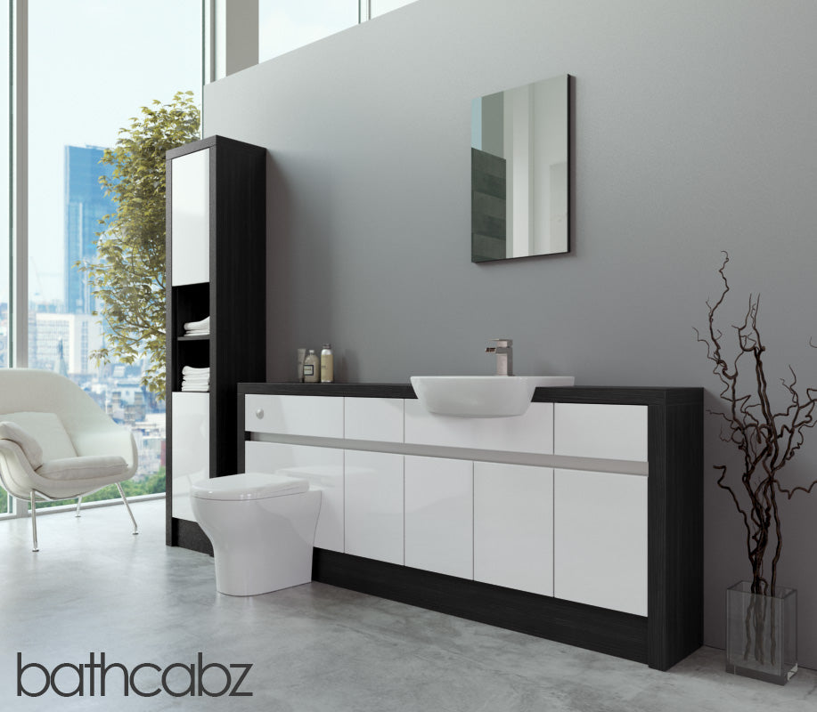 SIDONA HACIENDA BLACK BASE & TALL UNIT BATHROOM FITTED FURNITURE