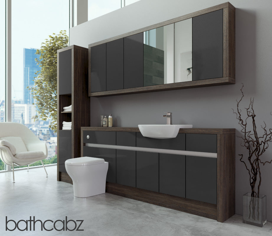 SIDONA MALI WENGE BASE, WALL & TALL UNIT BATHROOM FITTED FURNITURE