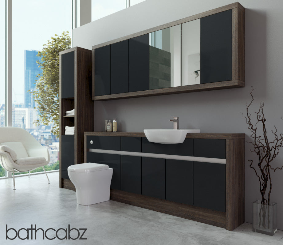 SIDONA MALI WENGE BASE, WALL & TALL UNIT BATHROOM FITTED FURNITURE
