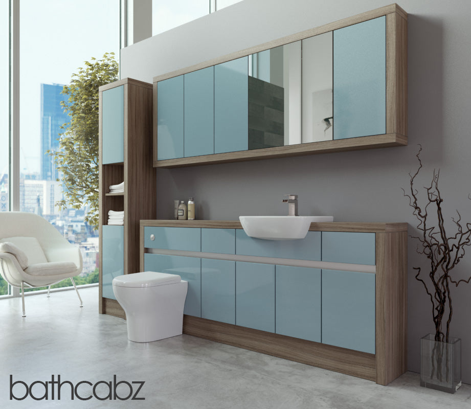 SIDONA DRIFTWOOD BASE, WALL & TALL UNIT BATHROOM FITTED FURNITURE