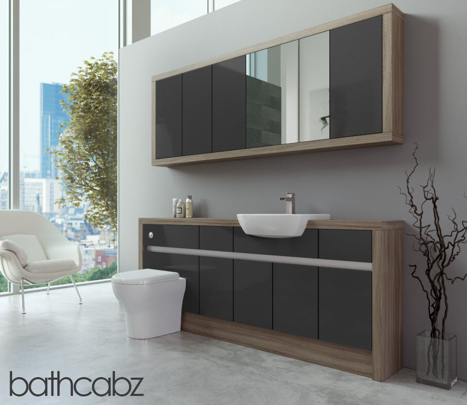 SIDONA DRIFTWOOD BASE & WALL UNITS BATHROOM FITTED FURNITURE