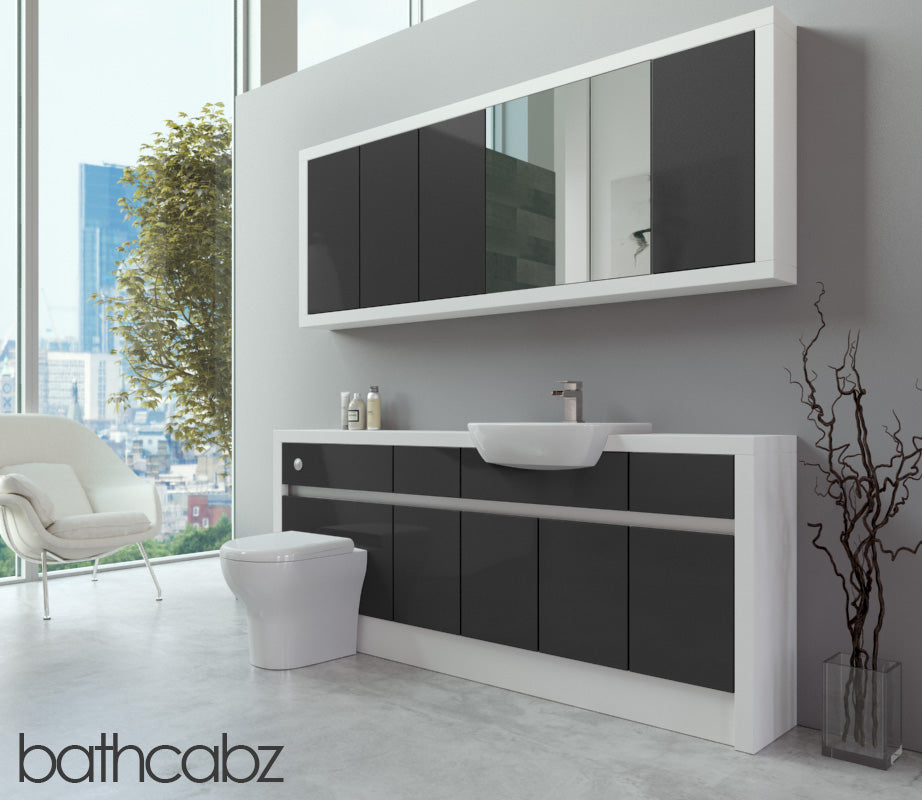 SIDONA WHITE MATT BASE & WALL UNITS BATHROOM FITTED FURNITURE