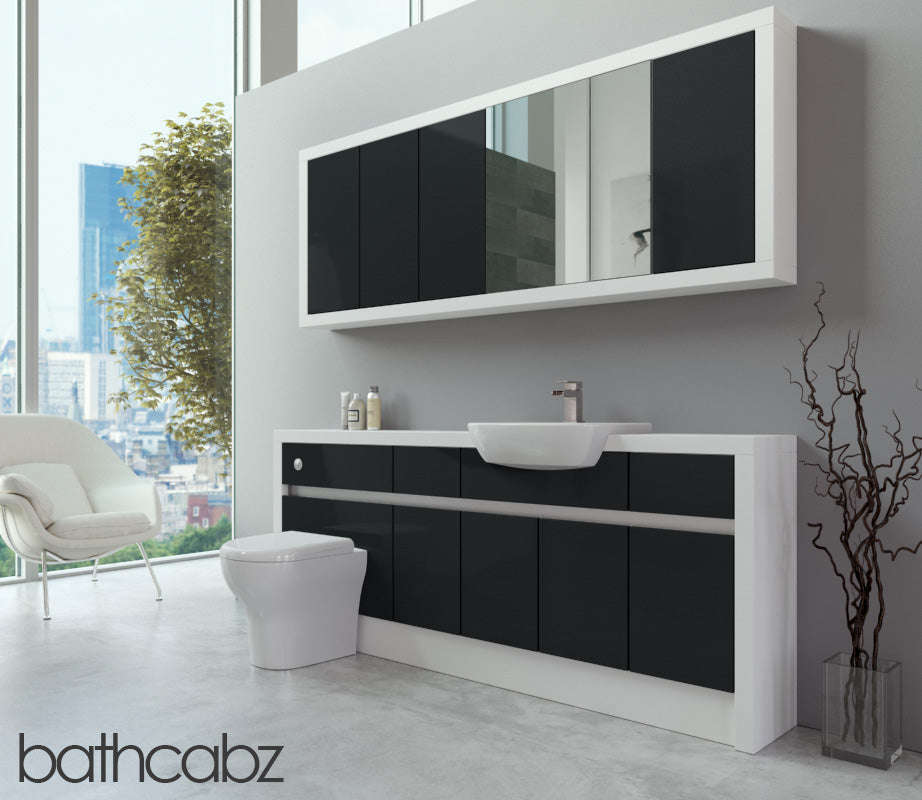 SIDONA WHITE MATT BASE & WALL UNITS BATHROOM FITTED FURNITURE