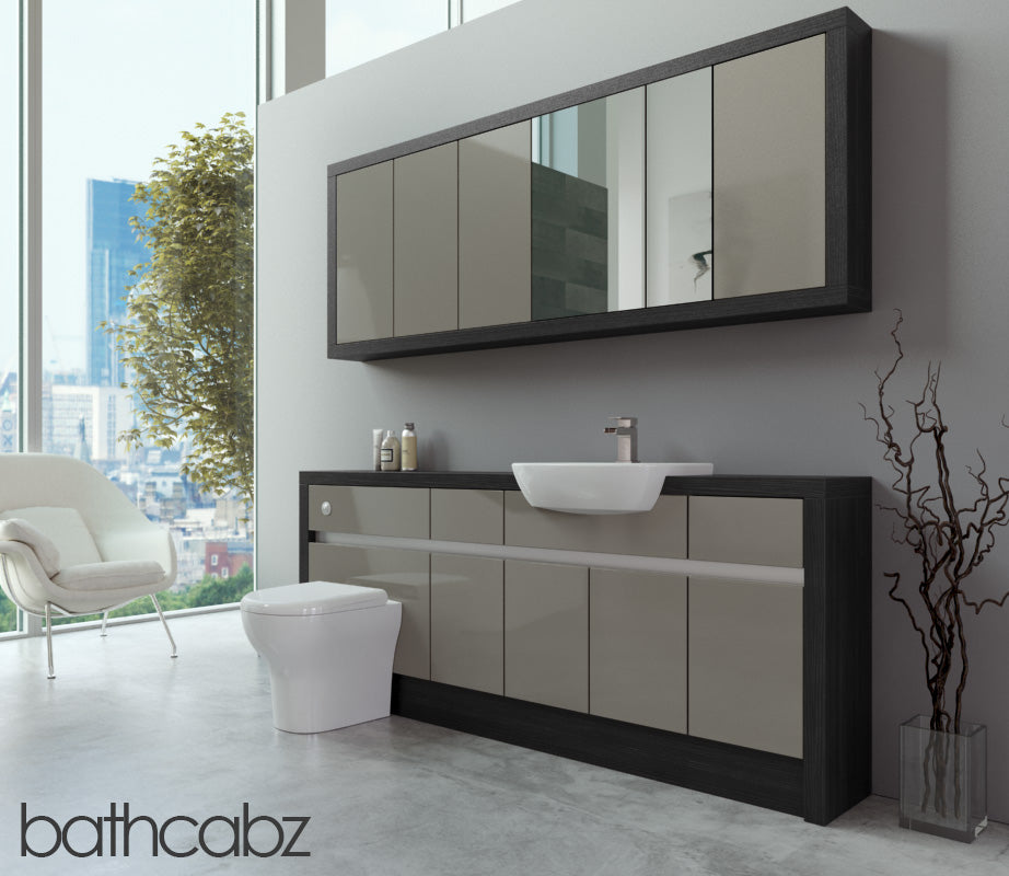 SIDONA HACIENDA BLACK BASE & WALL UNITS BATHROOM FITTED FURNITURE
