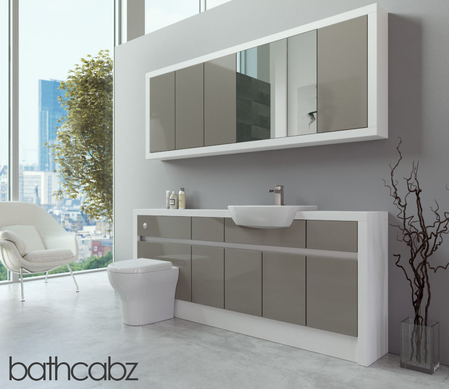 SIDONA WHITE MATT BASE & WALL UNITS BATHROOM FITTED FURNITURE