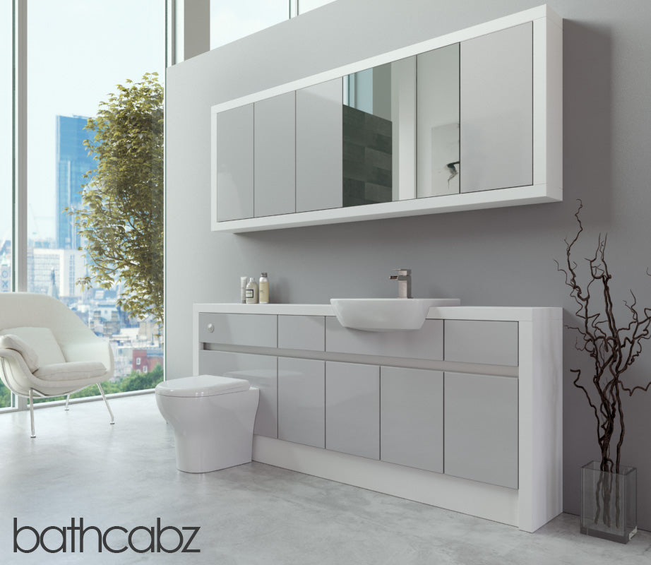 SIDONA WHITE MATT BASE & WALL UNITS BATHROOM FITTED FURNITURE