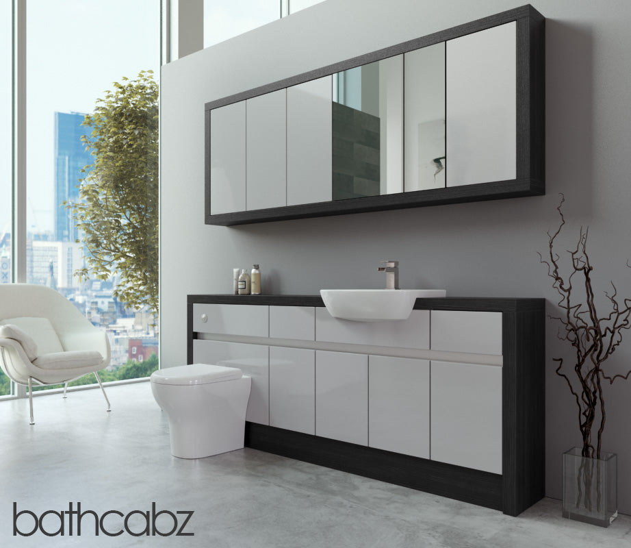 SIDONA HACIENDA BLACK BASE & WALL UNITS BATHROOM FITTED FURNITURE