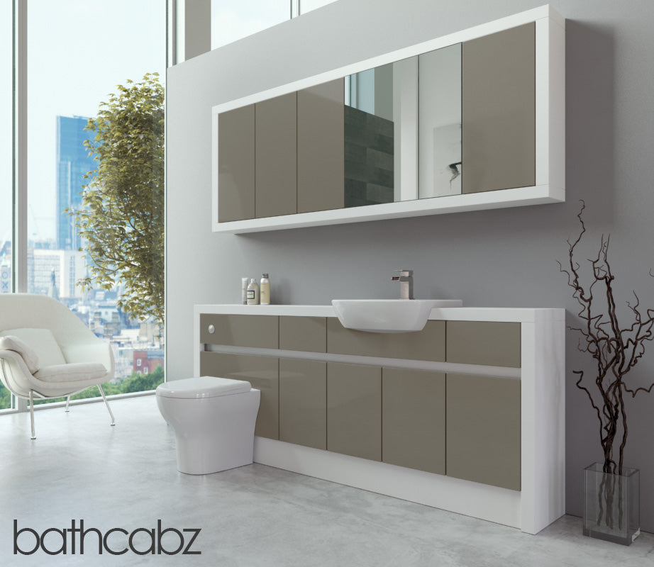 SIDONA WHITE MATT BASE & WALL UNITS BATHROOM FITTED FURNITURE