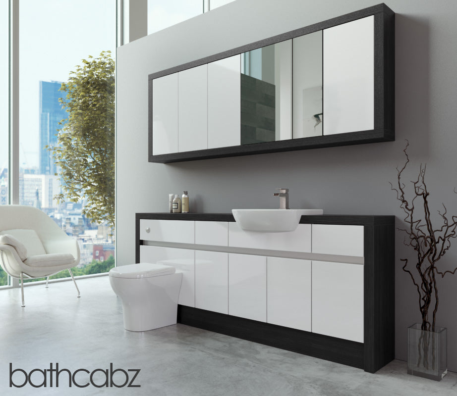 SIDONA HACIENDA BLACK BASE & WALL UNITS BATHROOM FITTED FURNITURE