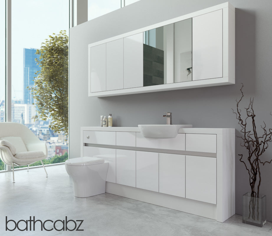SIDONA WHITE MATT BASE & WALL UNITS BATHROOM FITTED FURNITURE